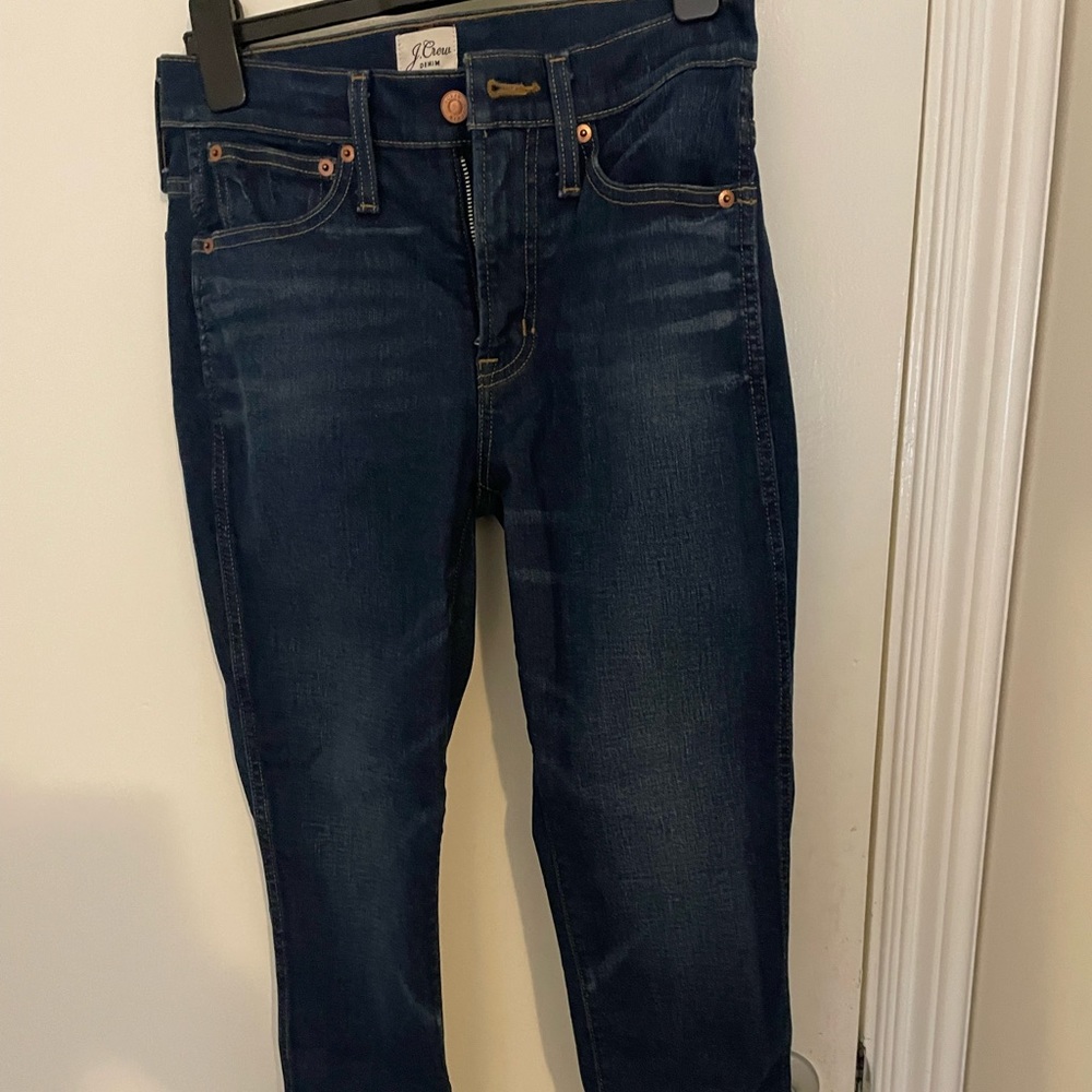 J Crew straight dark wash blue jeans, new with tags size 25